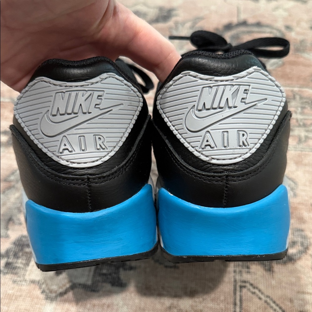 NEVER WORN Nike Men's AirMax 90 Black, Light Grey and Teal Sneakers - Picture 12 of 12